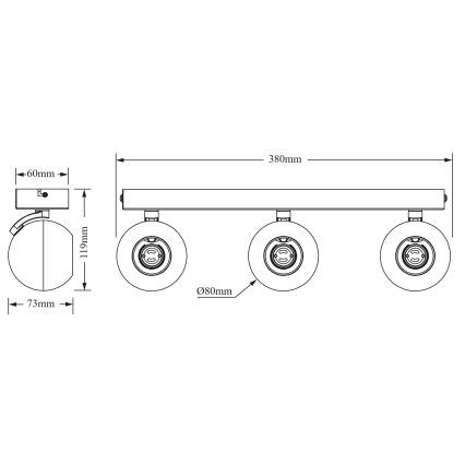 Osram - Bodové svietidlo SPOT SPHERAL 3xGU10/6W/230V biela
