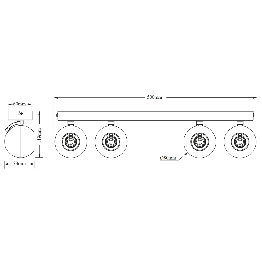 Osram - Bodové svietidlo SPOT SPHERAL 4xGU10/6W/230V biele