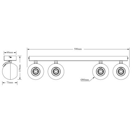 Osram - Bodové svietidlo SPOT SPHERAL 4xGU10/6W/230V čierna