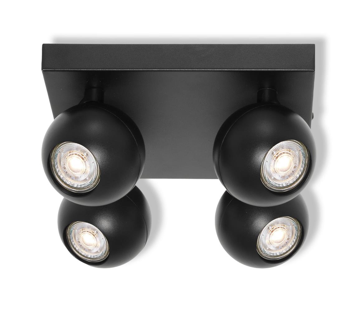 Osram - Bodové svietidlo SPOT SPHERAL 4xGU10/6W/230V čierna 4099854588464