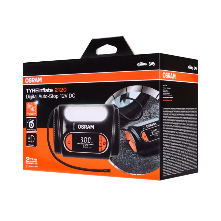 Osram - Digitálny kompresor TYREinflate 2120 180W/12V
