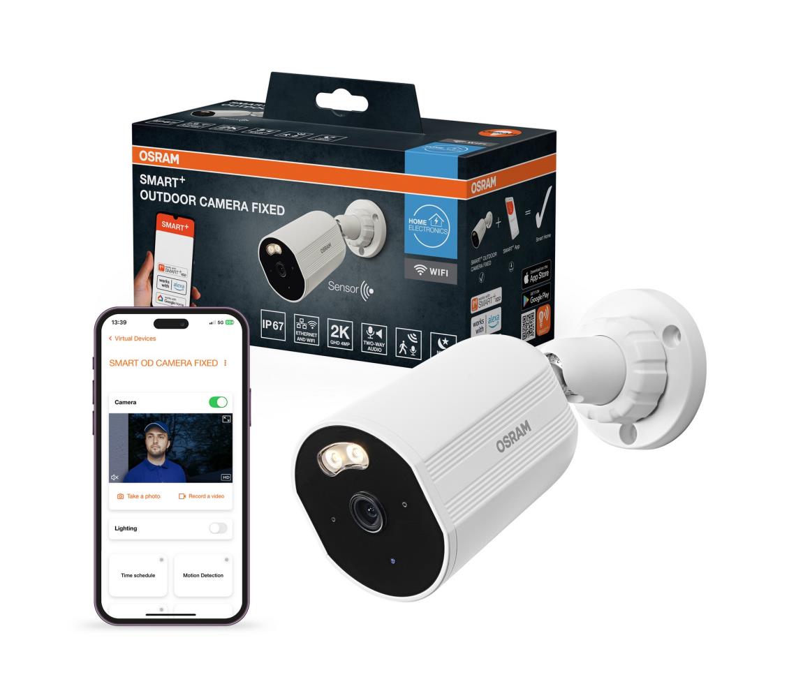 Osram - Inteligentná vonkajšia kamera so snímačom 2K SMART+ 230V IP67 Wi-Fi 4058075850538