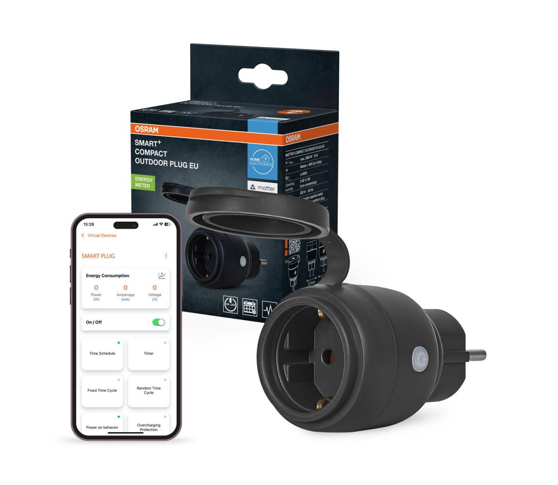 Osram - Inteligentná vonkajšia zásuvka SMART+ MATTER SCHUKO 3680W/230V/16A IP44 Wi-Fi 4099854419249