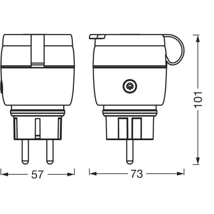 Osram - Inteligentná vonkajšia zásuvka SMART+ MATTER SCHUKO 3680W/230V/16A IP44 Wi-Fi