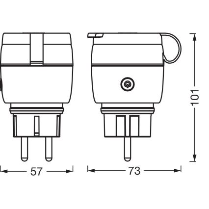 Osram - Inteligentná vonkajšia zásuvka SMART+ SCHUKO 3680W/230V/16A IP44