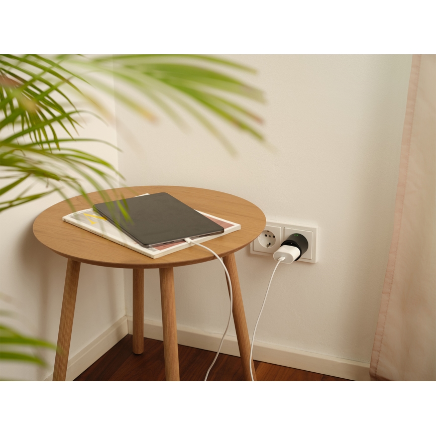 Osram - Inteligentná zásuvka SMART+ MATTER SCHUKO 2300W/230V/10A Wi-Fi čierna