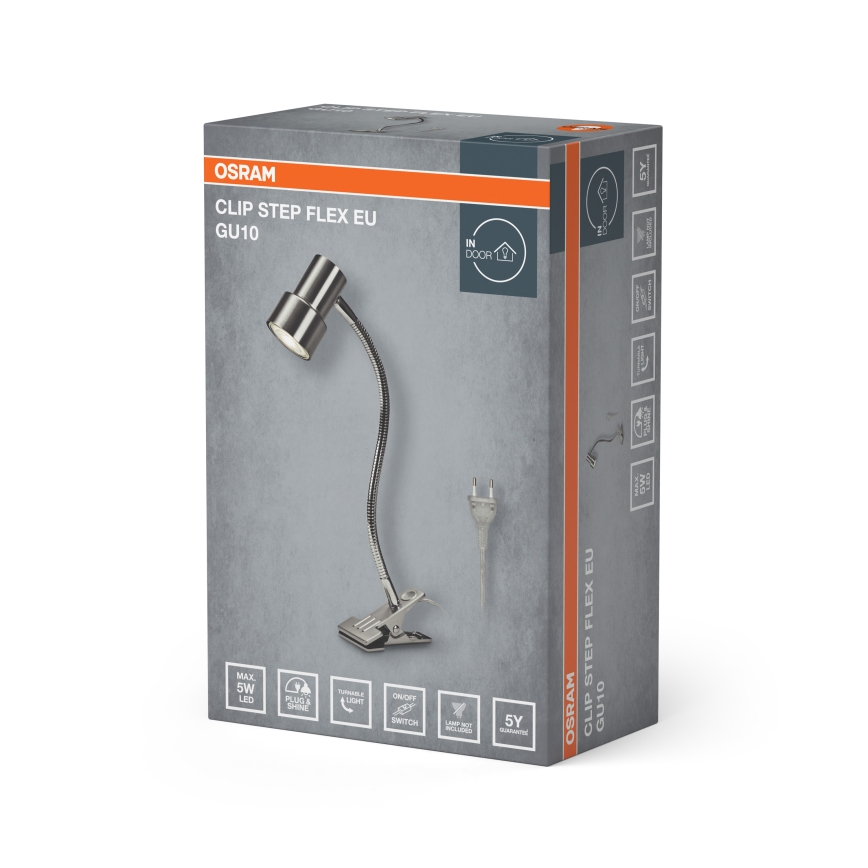 Osram - Lampa s klipom CLIP STEP FLEX 1xGU10/5W/230V matný chróm