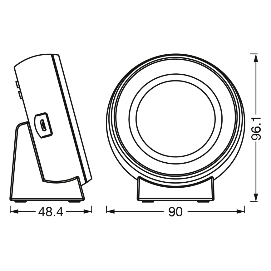 Osram - LED digitálne hodiny s podsvietením NIGHTLUX LED/0,3W/5V 1000mAh 3000/4000/6500K biela