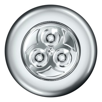 Osram - LED Dotykové orientačné svietidlo DOT-IT LED/0,2W/3xAAA pr. 6,8 cm strieborné