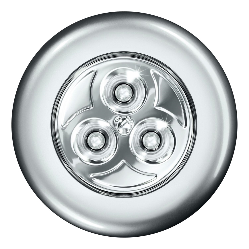 Osram - LED Dotykové orientačné svietidlo DOT-IT LED/0,2W/3xAAA pr. 6,8 cm strieborné