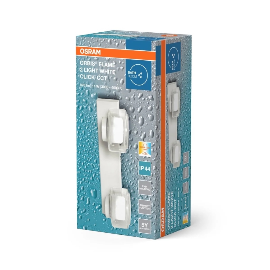Osram - LED kúpeľňové nástenné svietidlo ORBIS FLAME 2xLED/5,5W/230V IP44 biela