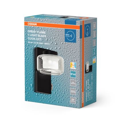 Osram - LED Kúpeľňové nástenné svietidlo ORBIS FLAME LED/5,5W/230V 3000/4000K IP44 čierne