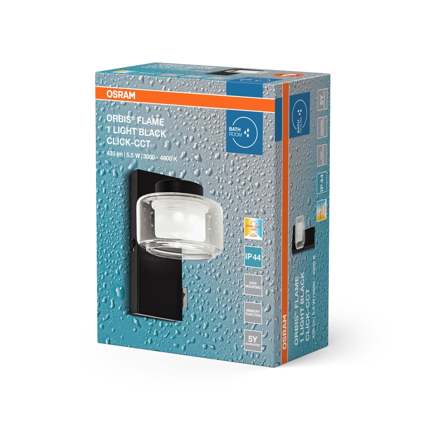 Osram - LED Kúpeľňové nástenné svietidlo ORBIS FLAME LED/5,5W/230V 3000/4000K IP44 čierne