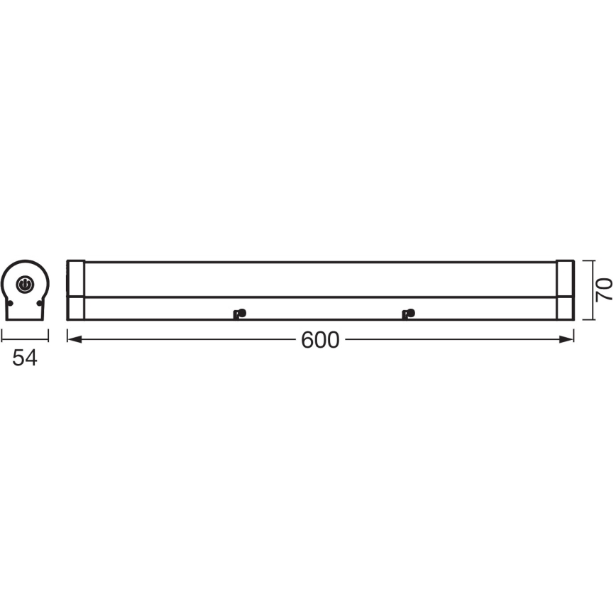 Osram - LED stmievateľné kúpeľňové osvetlenie zrkadla ORBIS TUBE LED/12W/230V 3000/4000K 60 cm IP44 čierna