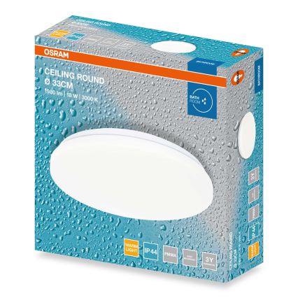 Osram - LED kúpeľňové stropné svietidlo CEILING ROUND LED/18W/230V 3000K priemer 33 cm IP44 biele