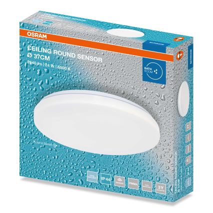 Osram - LED kúpeľňové stropné svietidlo so súmrakovým snímačom CEILING ROUND LED/24W/230V 6500K pr. 37 cm IP44 biela