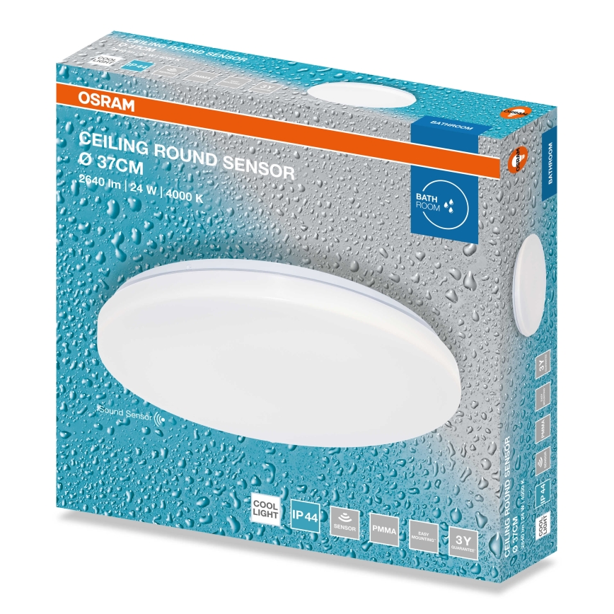 Osram - LED kúpeľňové stropné svietidlo so súmrakovým senzorom CEILING ROUND LED/24W/230V 4000K pr. 37 cm IP44 biela