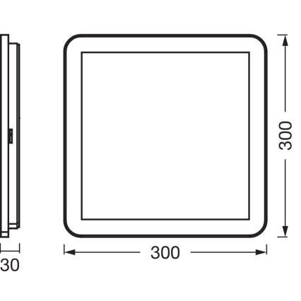 Osram - LED Kúpeľňové stropné svietidlo ORBIS DISC LED/22W/230V 3000/4000K 30x30 cm IP44 nerezové