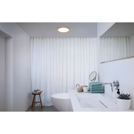 Osram - LED stropné svietidlo do kúpeľne ORBIS DISC LED/22W/230V 3000/4000K priemer 30 cm IP44 hnedá