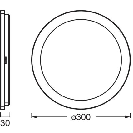 Osram - LED stropné svietidlo do kúpeľne ORBIS DISC LED/22W/230V 3000/4000K priemer 30 cm IP44 hnedá