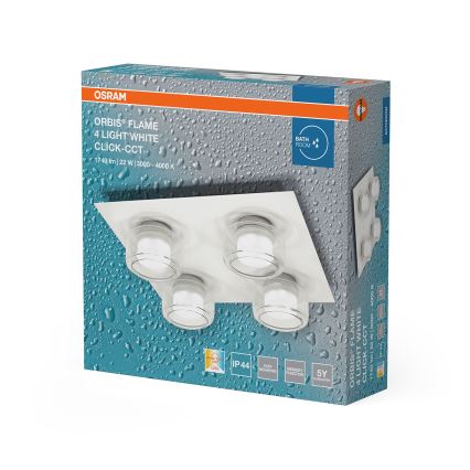 Osram - LED kúpeľňové stropné svietidlo ORBIS FLAME 4xLED/5,5W/230V 3000/4000K IP44 biela
