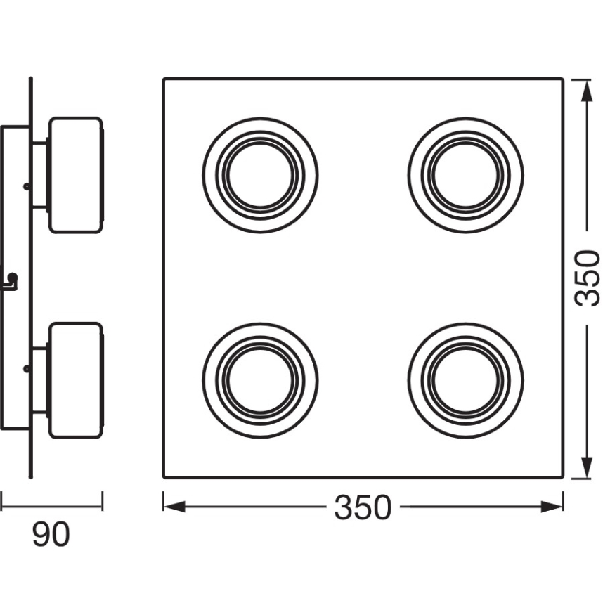 Osram - LED kúpeľňové stropné svietidlo ORBIS FLAME 4xLED/5,5W/230V 3000/4000K IP44 biela