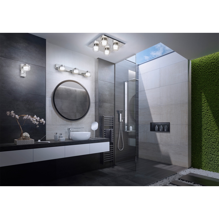 Osram - LED kúpeľňové stropné svietidlo ORBIS FLAME 4xLED/5,5W/230V 3000/4000K IP44 lesklý chróm