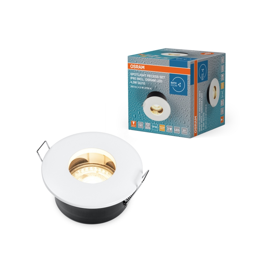 Osram - LED kúpeľňové zapustené svietidlo SPOT 1xGU10/4,3W/230V 2700K CRI 90 pr. 8,5 cm IP65 biela
