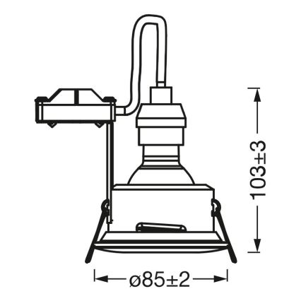 Osram - LED kúpeľňové zapustené svietidlo SPOT 1xGU10/4,3W/230V 2700K CRI 90 pr. 8,5 cm IP65 biela