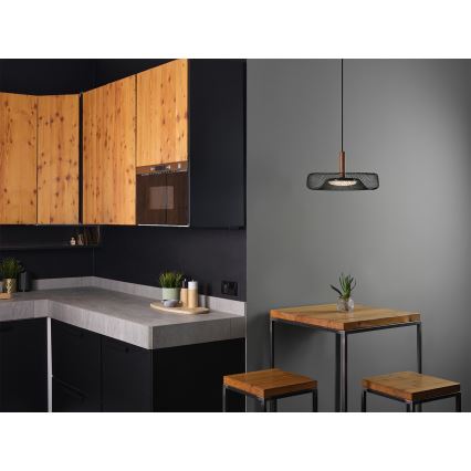 Osram - LED luster na lane DECOR MESH LED/18,5W/230V pr. 40 cm čierna/kaučukovník