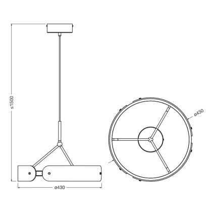 Osram - LED luster na lanku DECOR CURVE LED/33W/230V sivá