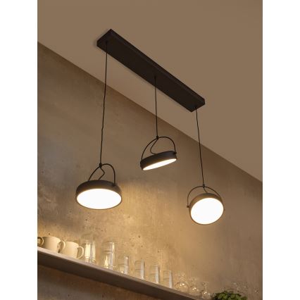 Osram - LED luster na lanku DECOR PUCK 3xLED/12W/230V CRI 90 čierny