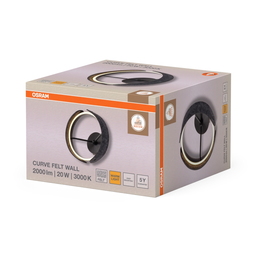 Osram - LED Nástenné svietidlo DECOR CURVE LED/20W/230V sivé