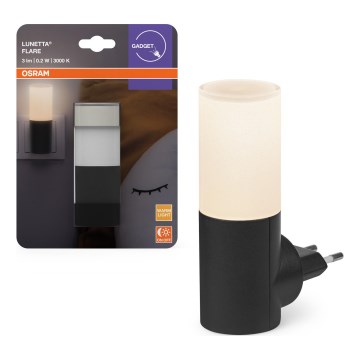 Osram - LED nočné svetlo LUNETTA LED/0,2W/230V s automatickým senzorom súmraku, čierne
