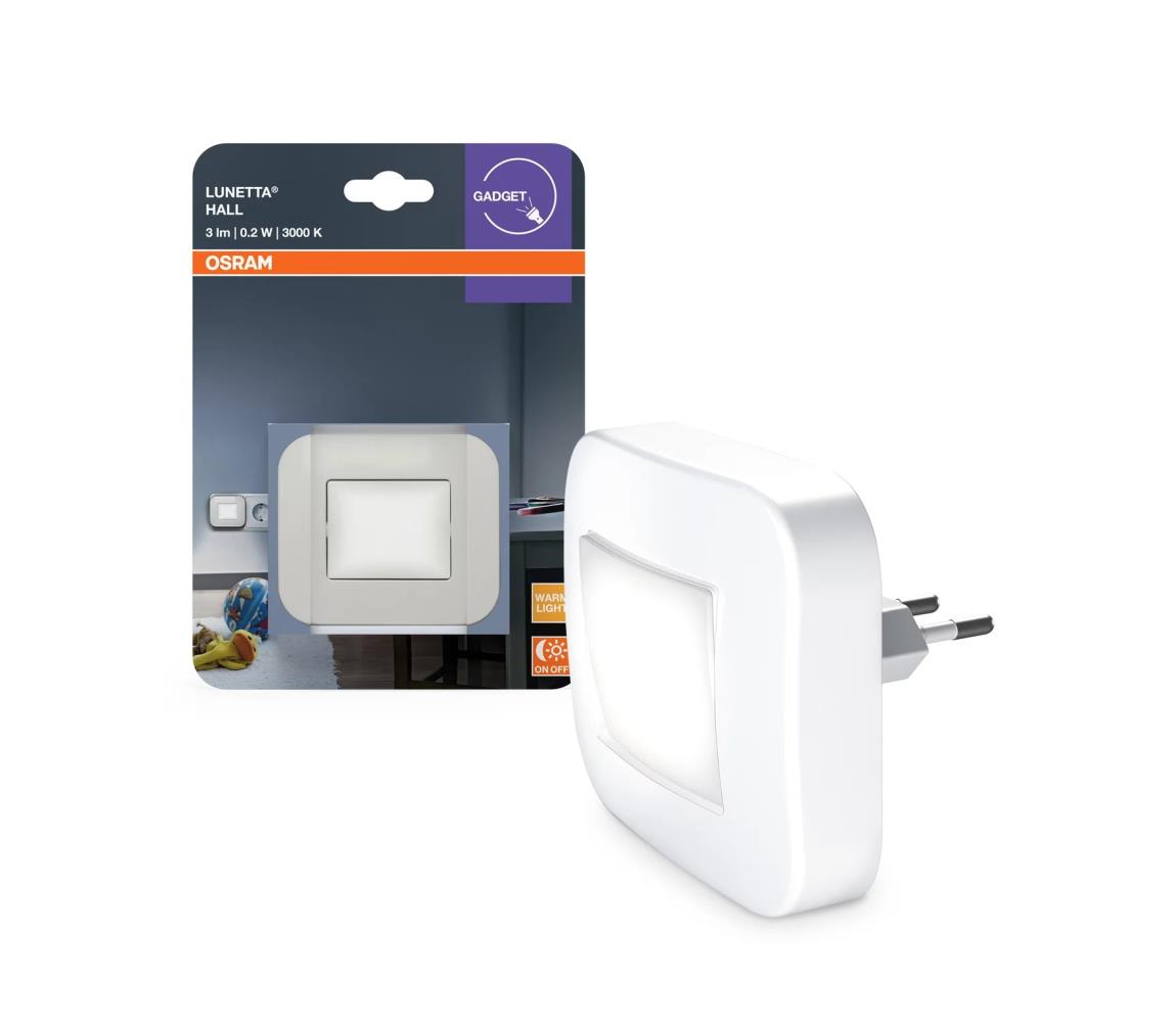 Osram - LED nočné svetlo s čidlom súmraku LUNETTA LED/0,2W/230V 4099854532191