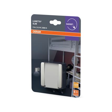Osram - LED Nočné svetlo s čidlom súmraku LUNETTA LED/0,3W/230V biela