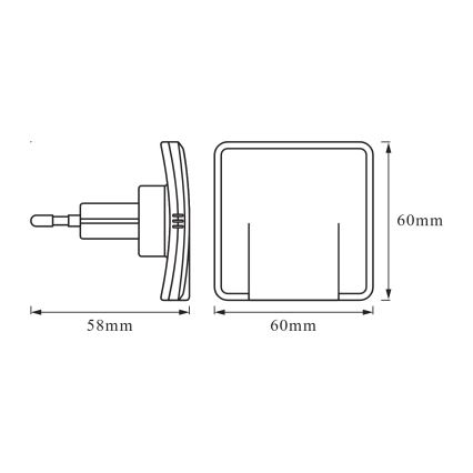 Osram - LED Nočné svetlo s čidlom súmraku LUNETTA LED/0,3W/230V biela
