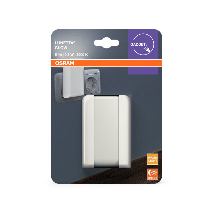 Osram - LED nočné svetlo s čidlom súmraku LUNETTA LED/0,3W/230V