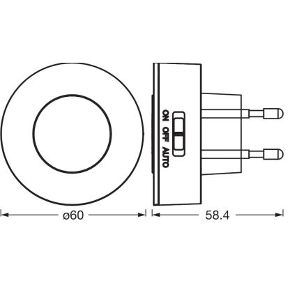 Osram - LED nočné svetlo so senzorom pohybu a súmraku LUNETTA LED/0,31W/230V biela