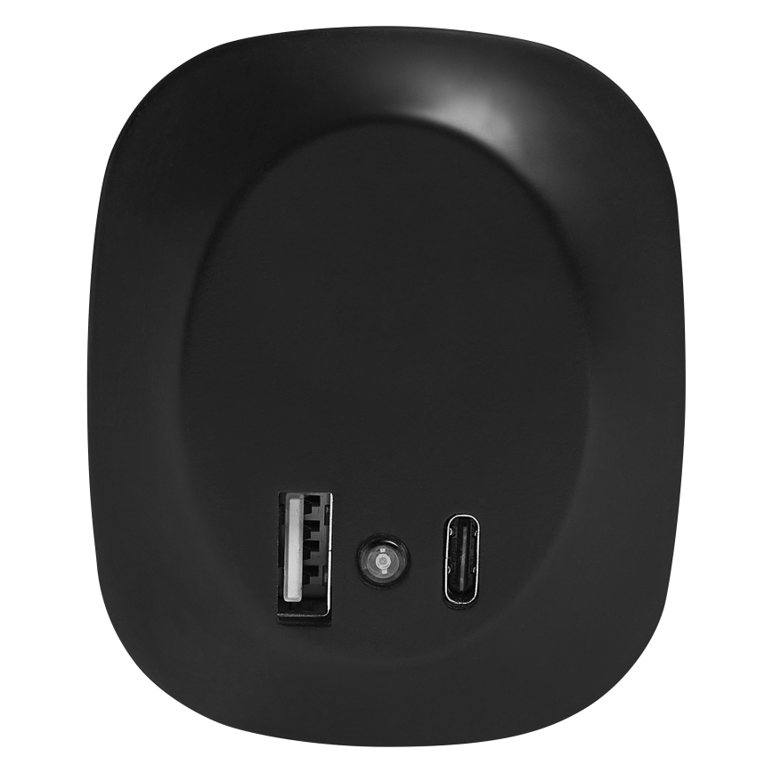 Osram - LED nočné svietidlo do zásuvky so senzorom a USB LUNETTA LED/12,5W/230V čierne