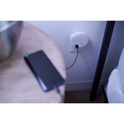 Osram - LED nočné svietidlo do zásuvky so senzorom LUNETTA 2xUSB LED/13W/230V