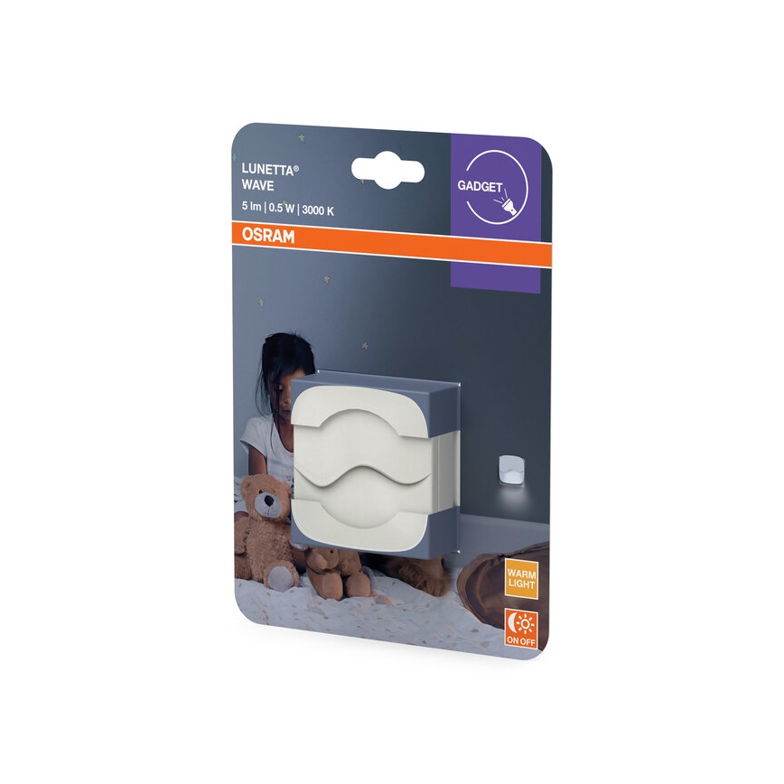 Osram - LED nočné svietidlo do zásuvky so senzorom súmraku LUNETTA LED/0,5W/230V