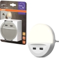 Osram - LED Nočné svietidlo do zásuvky so snímačom LUNETTA 2xUSB LED/13W/230V
