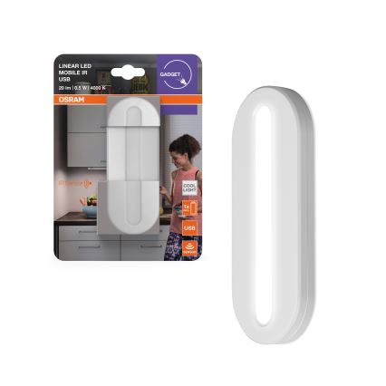 Osram - LED orientačné svietidlo s pohybovým senzorom MOBILE LED/0,5W/3,7V 330 mAh CRI 90 biela