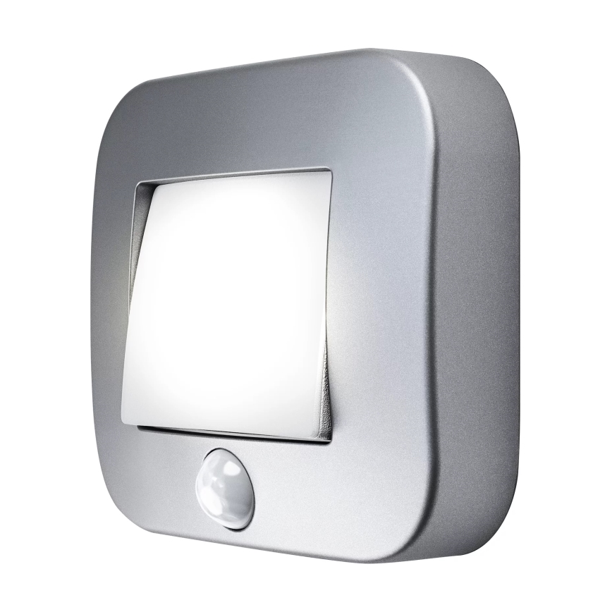 Osram - LED orientačné svietidlo so senzorom NIGHTLUX LED/0,3W/3xAAA IP54 strieborné