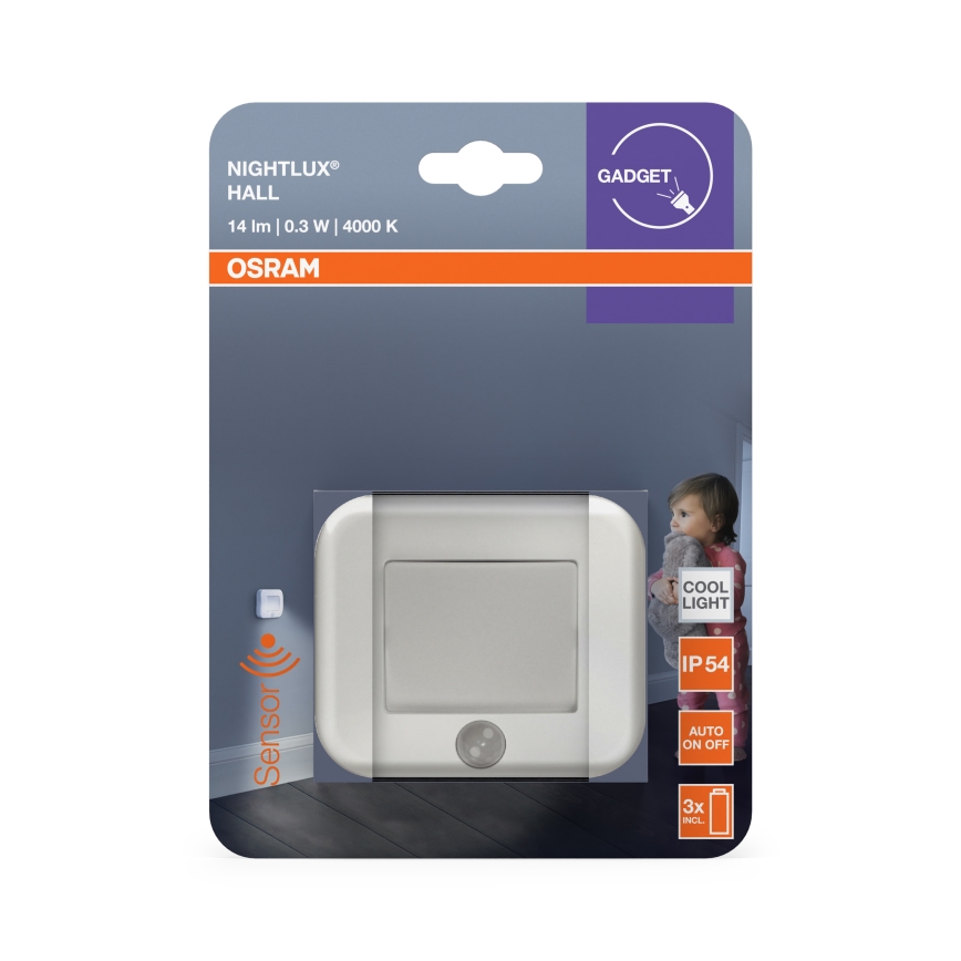 Osram - LED orientačné svietidlo so senzorom NIGHTLUX LED/0,3W/3xAAA IP54