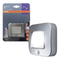 Osram - LED orientačné svietidlo so senzorom NIGHTLUX LED/0,3W/3xAAA IP54 strieborné