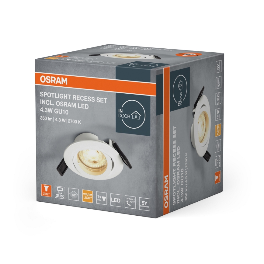 Osram - LED podhľadové svietidlo SPOT 1xGU10/4,3W/230V 2700K CRI 90 biela