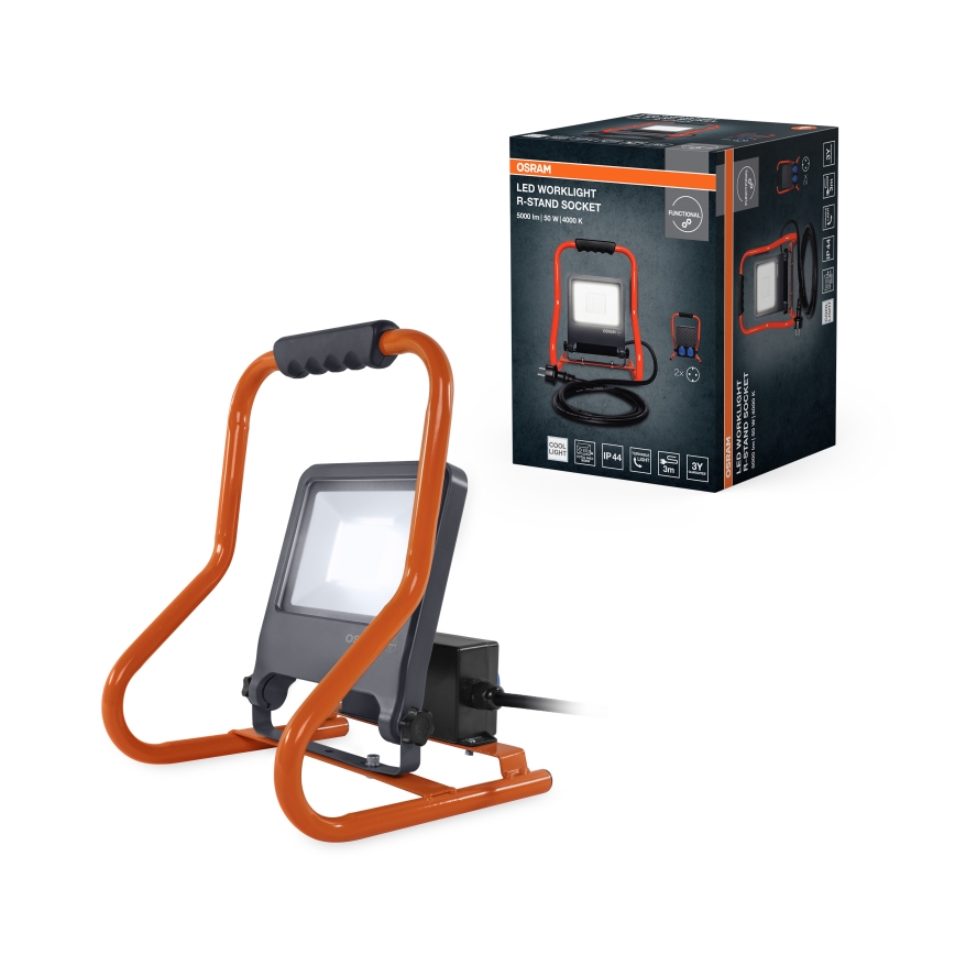 Osram - LED reflektor s držiakom a zásuvkami R-STAND LED/50W/230V 4000K IP44 oranžová/antracitová