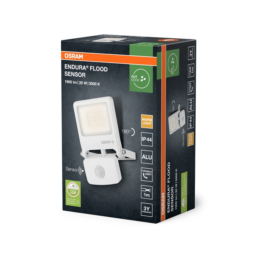 Osram - LED reflektor s pohybovým senzorom ENDURA LED/20W/230V 3000K IP44